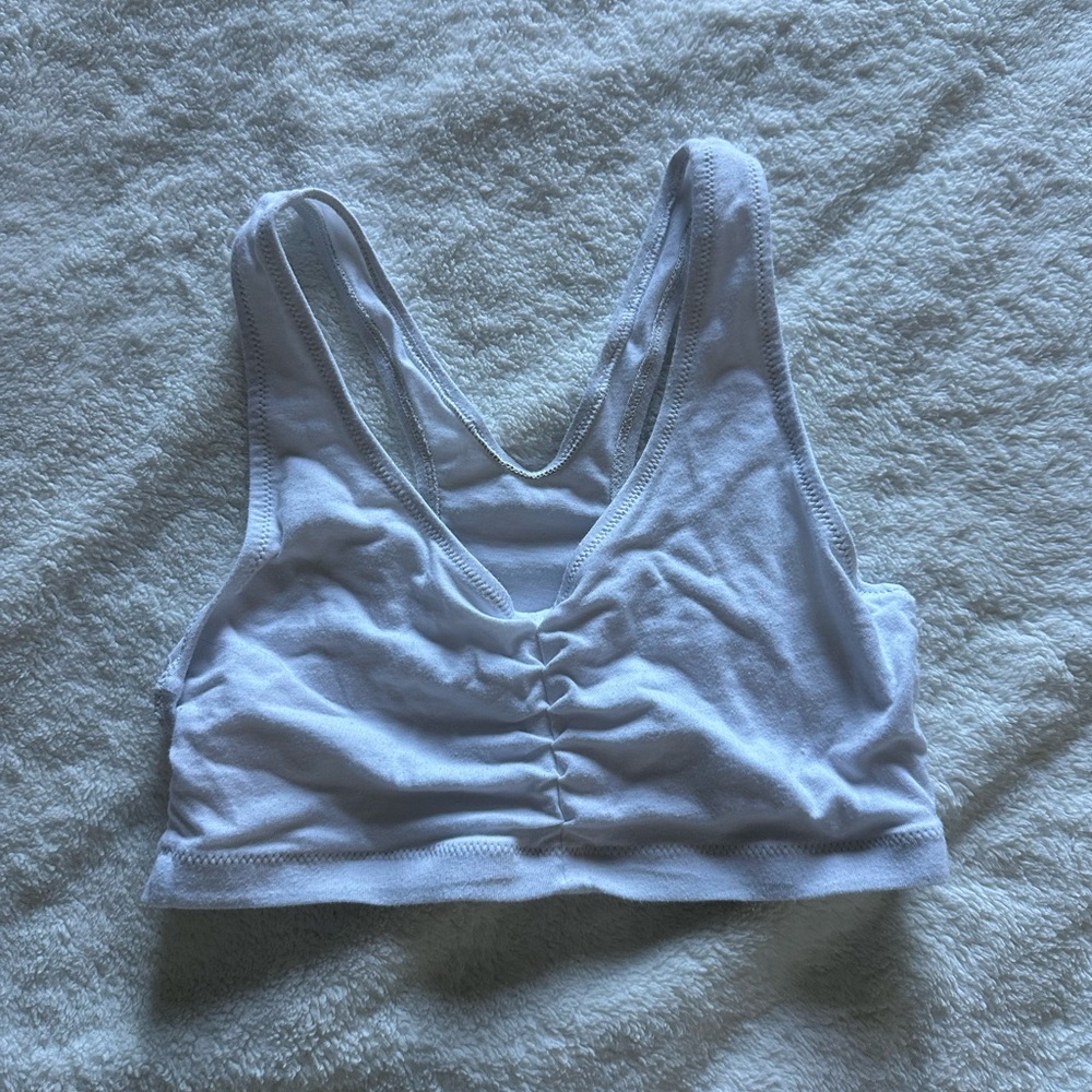 White Ruched Sports Bra